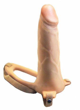 Телесный мужской фаллопротез на резинках