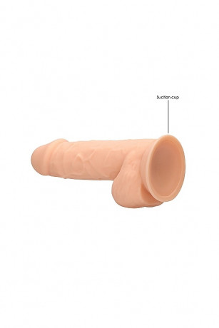 Телесный высококачественный реалистичный фаллоимитатор Silicone Dildo With Balls