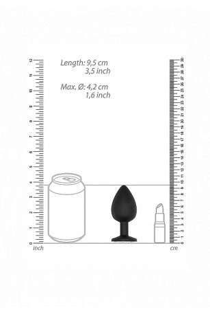 Анальная пробка со смещенным центром тяжести и стразой Self Penetrating Butt Plug