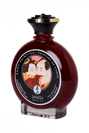 Декоративная съедобная крем-краска для тела шампанское и клубника Shunga Body Painting