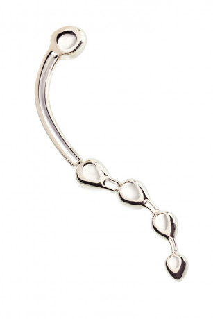 Металлический анальный стимулятор с шариками Metal by TOYFA