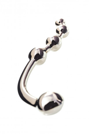 Металлический анальный стимулятор с шариками Metal by TOYFA