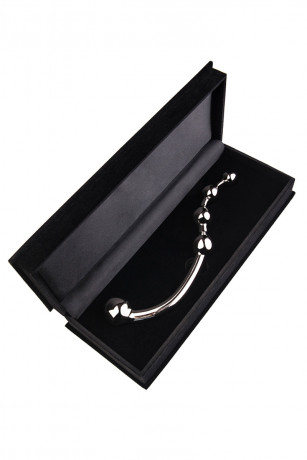 Металлический анальный стимулятор с шариками Metal by TOYFA