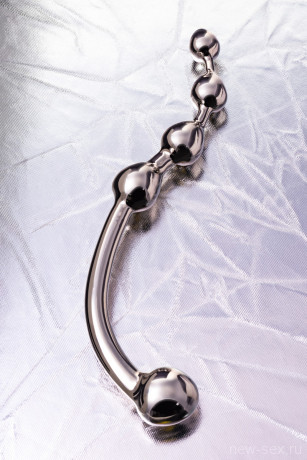 Металлический анальный стимулятор с шариками Metal by TOYFA