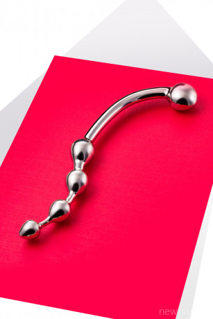 Металлический анальный стимулятор с шариками Metal by TOYFA