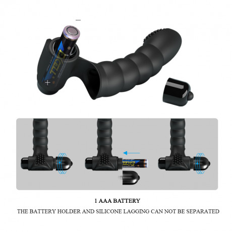 Текстурированная вибронасадка на палец с ребристым кончиком Alexander