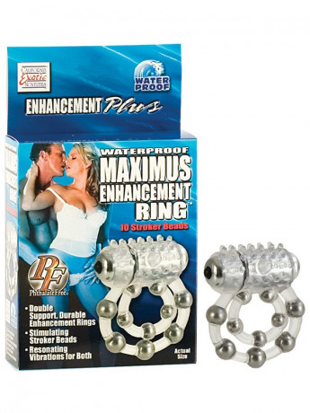Двойное вибро колечко с 10 металлическими шариками MAXIMUS