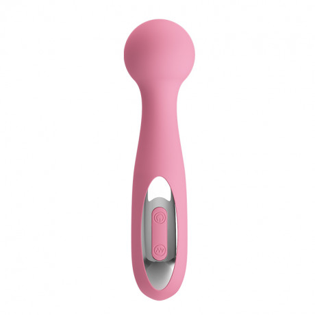 Перезаряжаемый вибростимуляторв из приятного на ощупь силикона с выпуклой головкой Corina