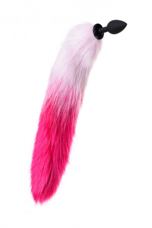 Анальная силиконовая пробка с пушистым розовым хвостом POPO Pleasure