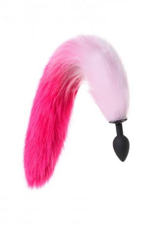 Анальная силиконовая пробка с пушистым розовым хвостом POPO Pleasure