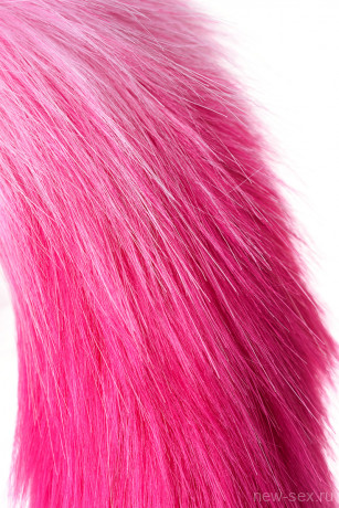 Анальная силиконовая пробка с пушистым розовым хвостом POPO Pleasure