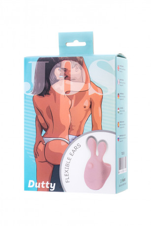 Перезаряжаемый вибратор на палец в виде маленького розового кролика JOS DUTTY