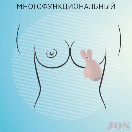 Перезаряжаемый вибратор на палец в виде маленького розового кролика JOS DUTTY