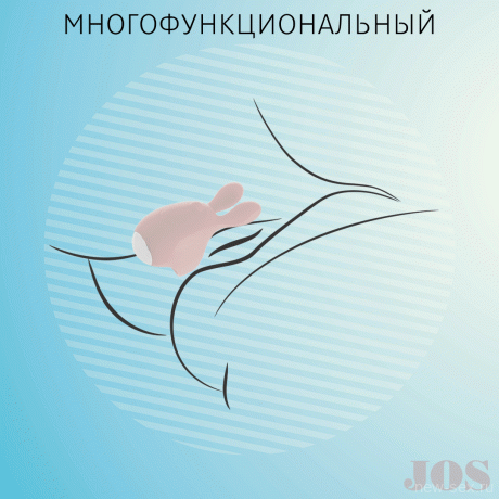 Перезаряжаемый вибратор на палец в виде маленького розового кролика JOS DUTTY