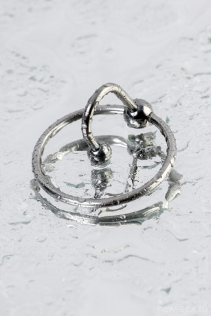 Кольцо на пенис с уретральным стоппером TOYFA Metal