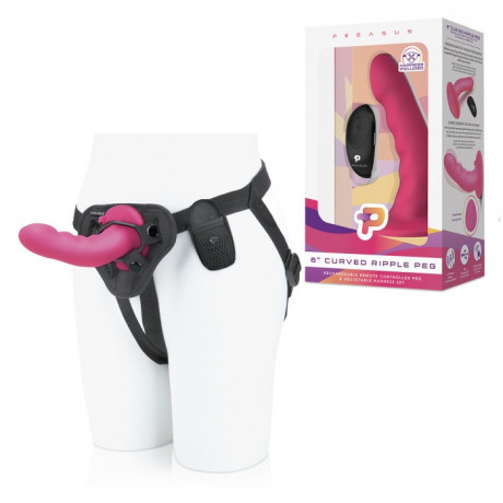 Вибрострапон с рельефной насадкой и пультом ДУ Pegasus