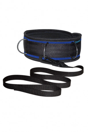 Черно-синий ошейник из неопрена с поводком