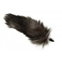 Металлическая анальная втулка с пушистым хвостом