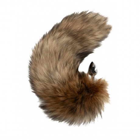 Металлическая анальная втулка с пушистым хвостом