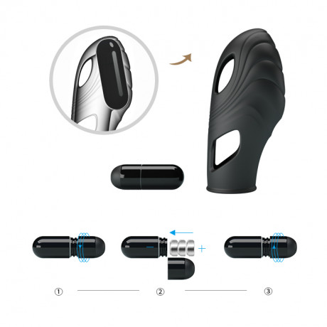 Рельефная вибронасадка на палец Lich