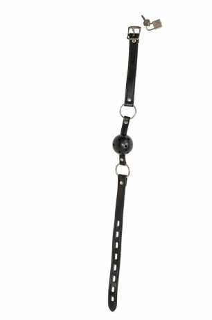 Кляп-шар для БДСМ игр с металлическим замком Party Hard Love Spell Black