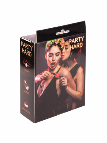 Кляп-шар для БДСМ игр с металлическим замком Party Hard Love Spell Black