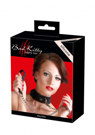 Секс ошейник с поводком цепочкой Silikon-Halsband mit Leine