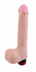Реалистичный телесный вибратор с мошонкой ANDROID Collection