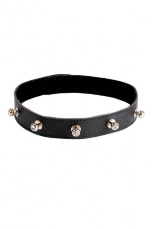 Рабский ошейник из натуральной кожи с велюровой подкладой