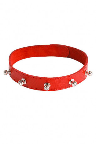 Рабский ошейник из натуральной кожи с велюровой подкладой