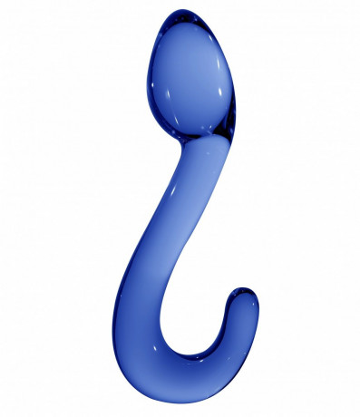 Анальный стимулятор из боросиликатного стекла Chrystalino Champ Blue