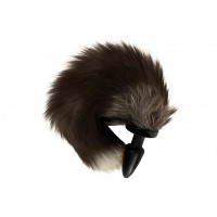 Силиконовая анальная втулка с черным хвостом