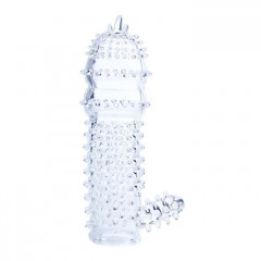 Силиконовая насадка на пенис с клиторальным стимулятором