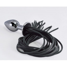 Анальная пробка хром с плетью