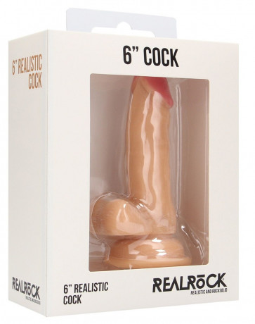 Реалистичный фаллоимитатор с ярко выраженной головкой Realistic Cock With Scrotum 6 Inch