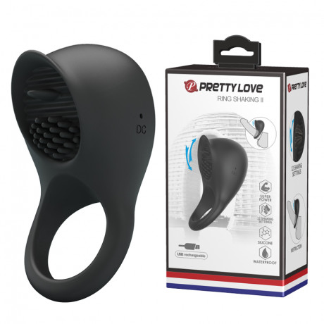 Эрекционное виброкольцо с клиторальным стимулятором Pretty Love Ring Shaking II