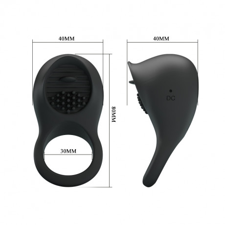 Эрекционное виброкольцо с клиторальным стимулятором Pretty Love Ring Shaking II