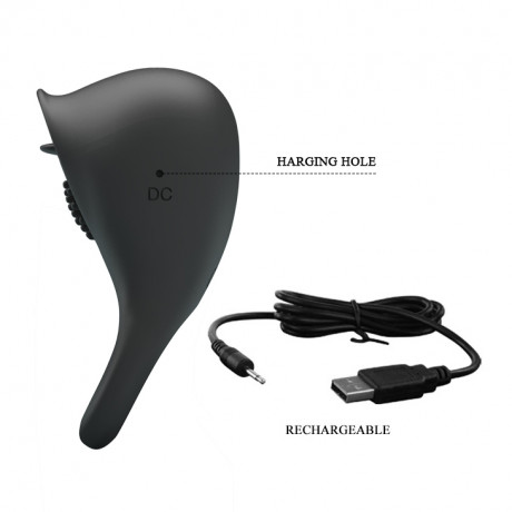 Эрекционное виброкольцо с клиторальным стимулятором Pretty Love Ring Shaking II