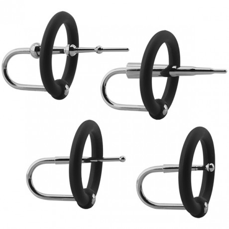 Набор уретральных плагов с кольцами на головку пениса KINK Ring Plug Set