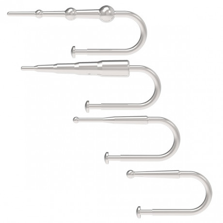 Набор уретральных плагов с кольцами на головку пениса KINK Ring Plug Set