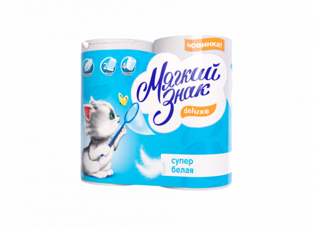 Туалетная бумага 4 рулона Мягкий знак