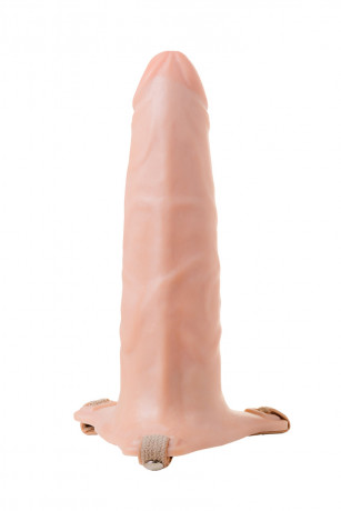 Фаллопротез телесного цвета с регулируемыми ремешкам