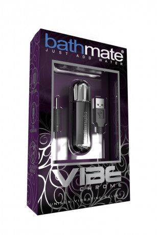 Перезаряжаемая водонепроницаемая вибропуля с 10 режимами вибрации Bathmate Vibe Bullet Chrome
