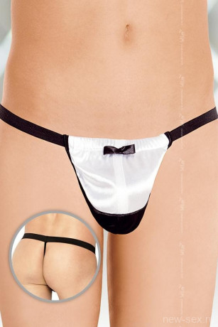 Черно-белые мужские стринги с бабочкой SoftLine Collection