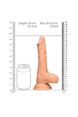 Реалистичный фаллоимитатор с округлой головкой Realistic Dildo With Balls