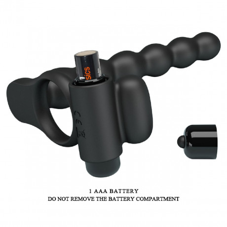 Эрекционное кольцо с вибрацией и анальной елочкой Hercules Penis Sheath III