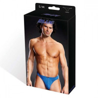 Ярко-синие мужские танга из микрофибры BLM001-RBLU L/XL