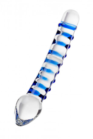 Двойной прозрачный фаллос из стекла