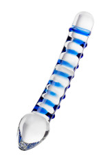 Двойной прозрачный фаллос из стекла