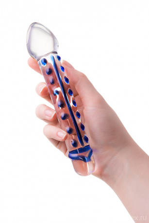 Двойной прозрачный фаллос из стекла